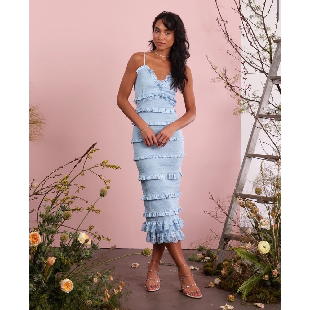 V CHAPMAN NARCISSE DRESS IN CASHMERE BLUE